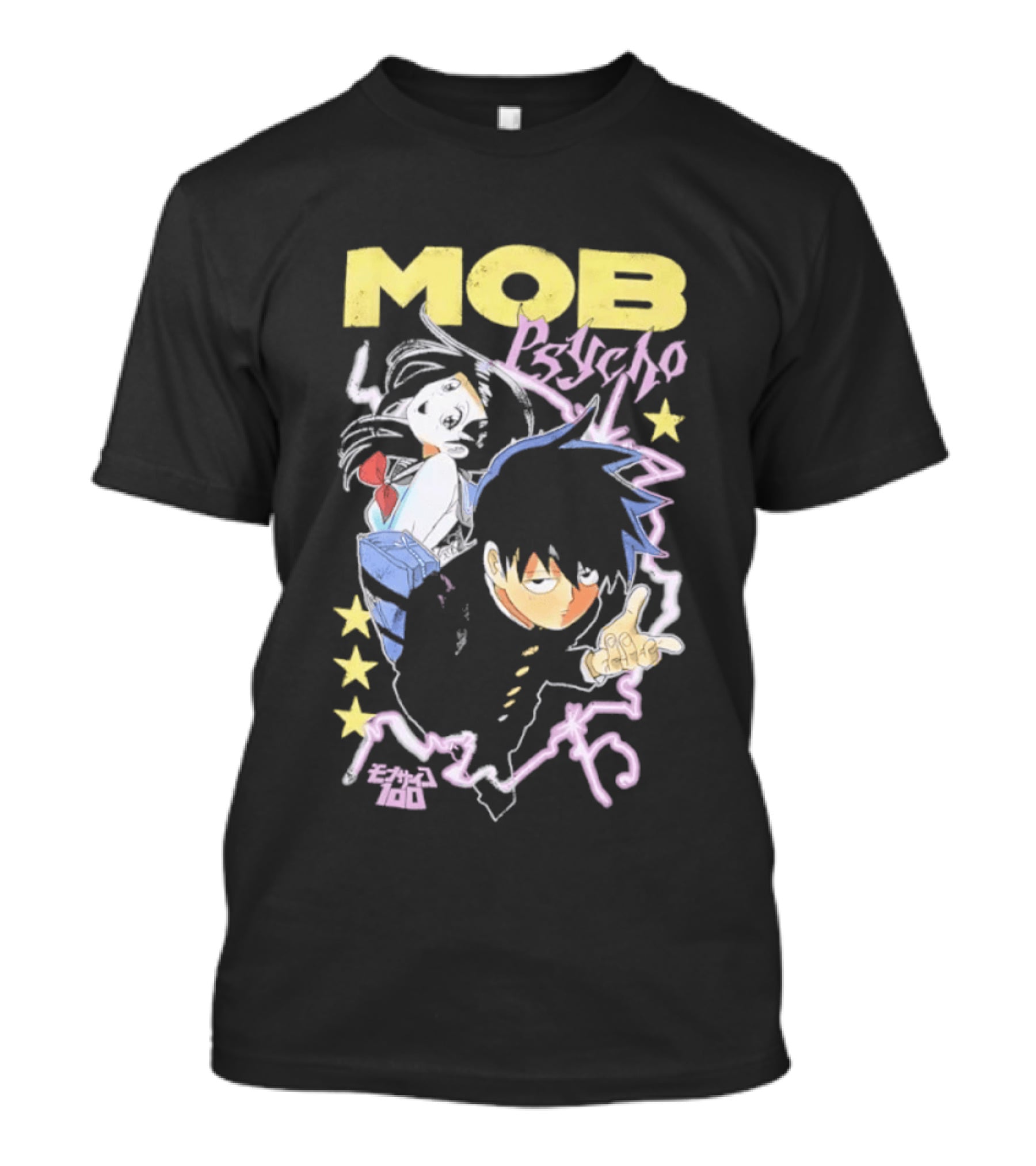 Mob Psycho 100 Anime Shigeo Kageyama Distressed T-Shirt