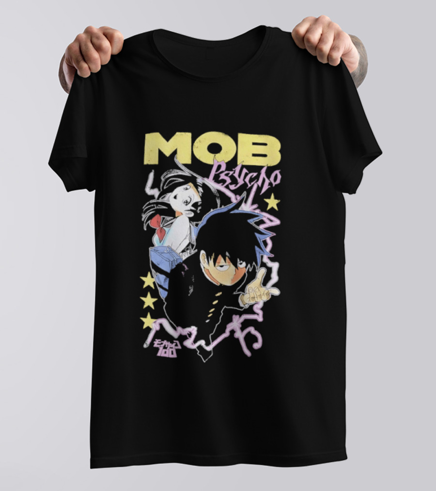 Mob Psycho 100 Anime Shigeo Kageyama Distressed T-Shirt