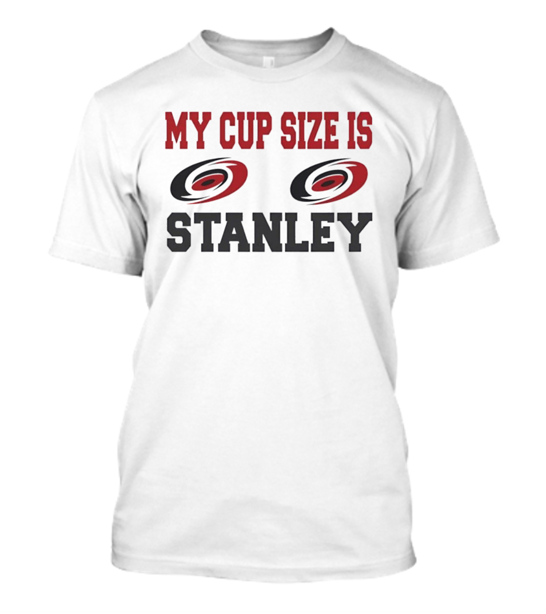 Carolina Hurricanes My Cup Size Is Stanley Hockey Humor T-Shirt