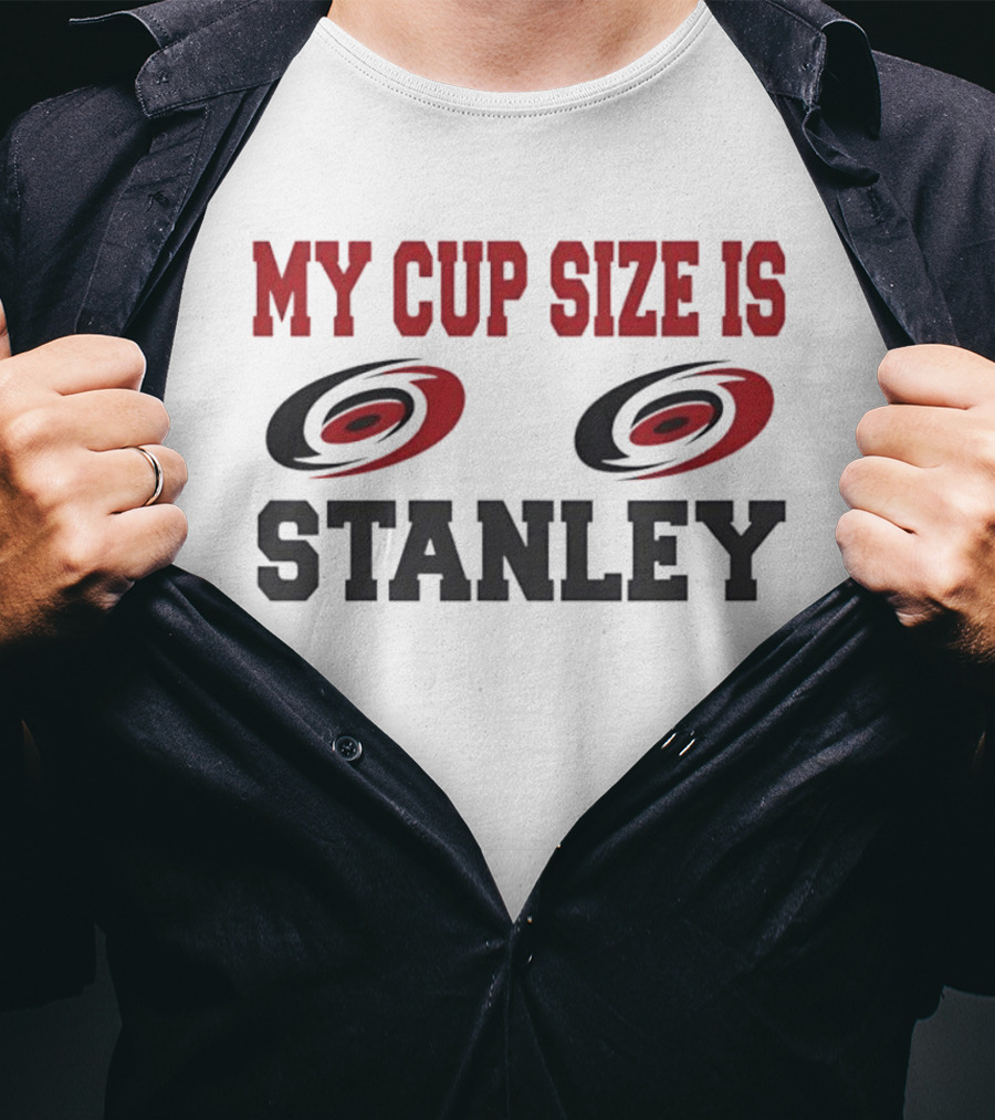 Carolina Hurricanes My Cup Size Is Stanley Hockey Humor T-Shirt