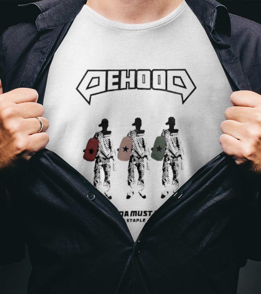 Dehood Ohana Must Go A Staple Streetwear Three Figures Carrying Bags T-Shirt