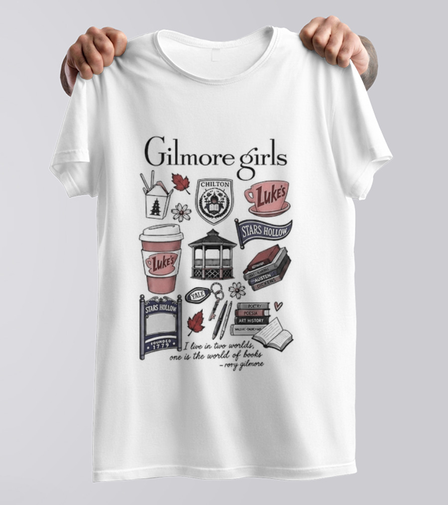 Gilmore Girls Chilton Luke's Stars Hollow Yale Rory Quote Illustrations T-Shirt