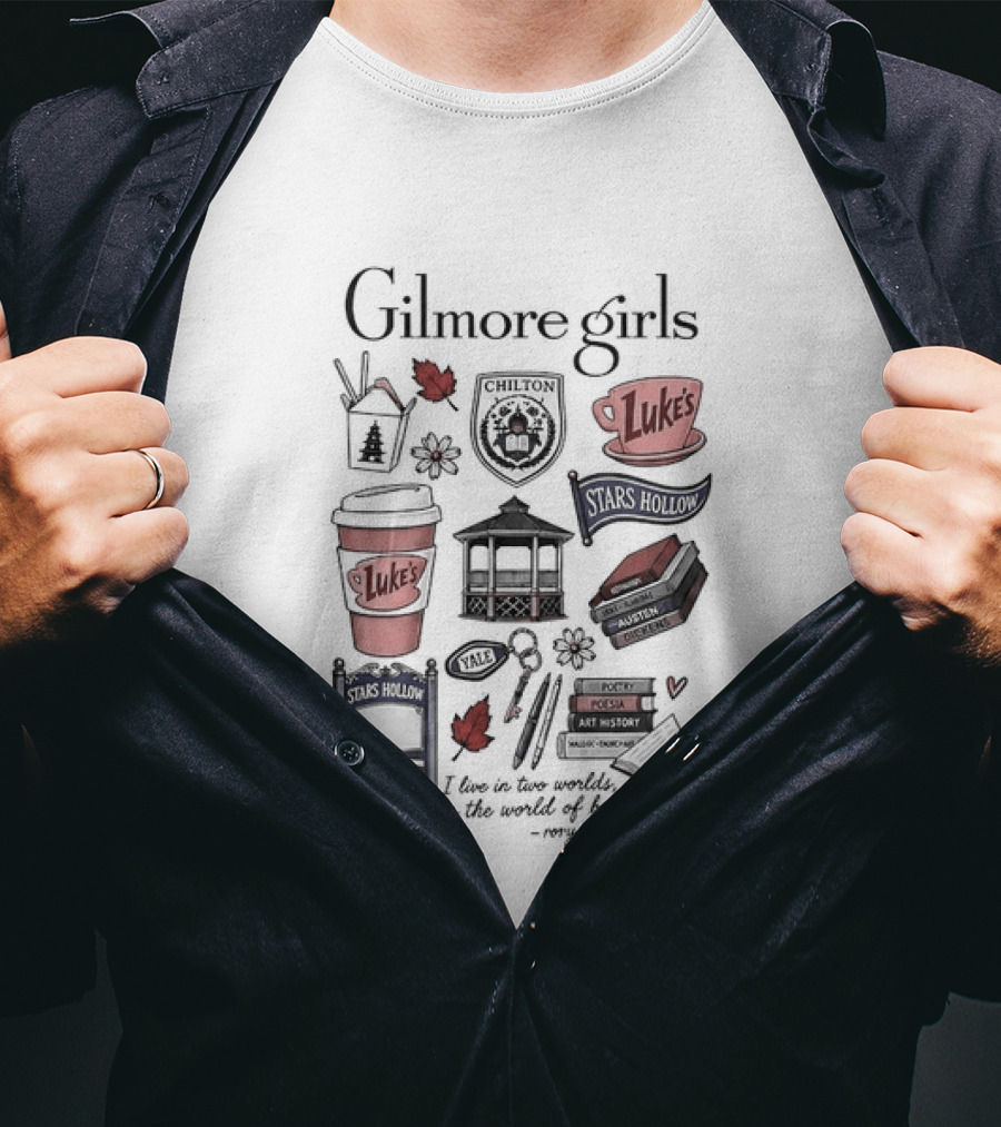 Gilmore Girls Chilton Luke's Stars Hollow Yale Rory Quote Illustrations T-Shirt