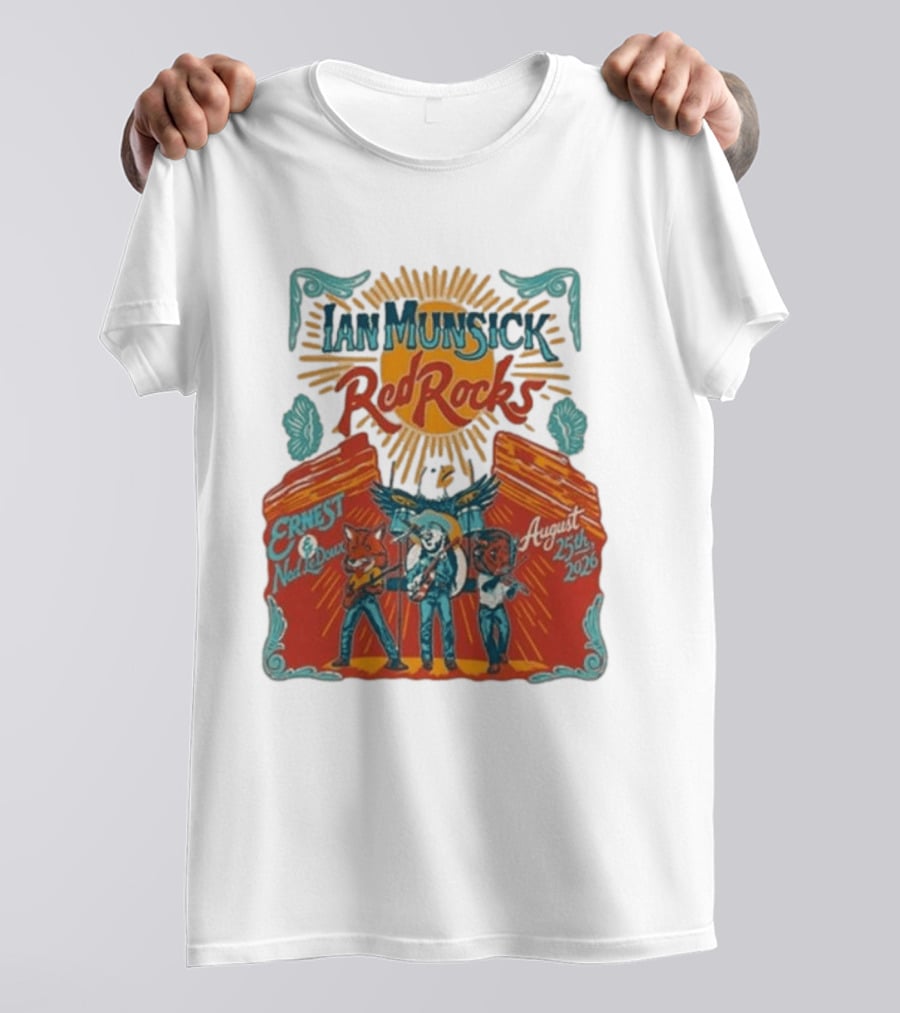 Ian Munsick Red Rocks August 25th 2026 Ernest Ned LeDoux T-Shirt