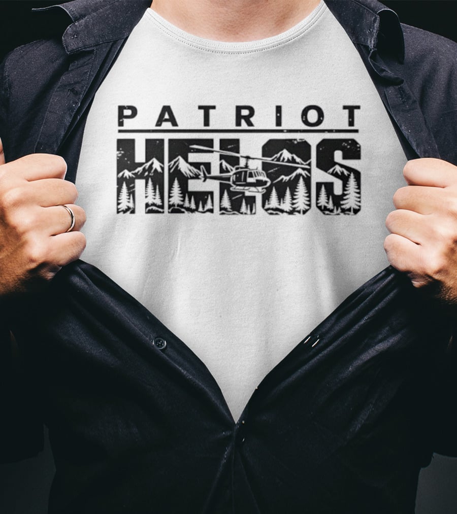 Patriot Helos Helicopter Mountain Forest Adventure T-Shirt