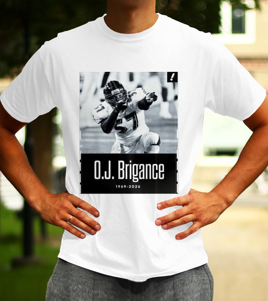 O.J. Brigance 1969 2026 Football Player Memoriam T-Shirt