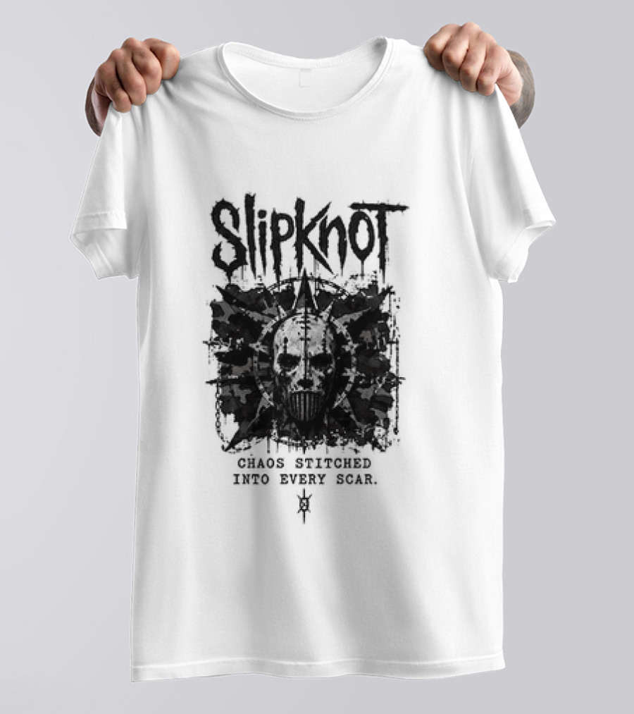 Slipknot Chaos Stitched Into Every Scar Grunge Mask T-Shirt