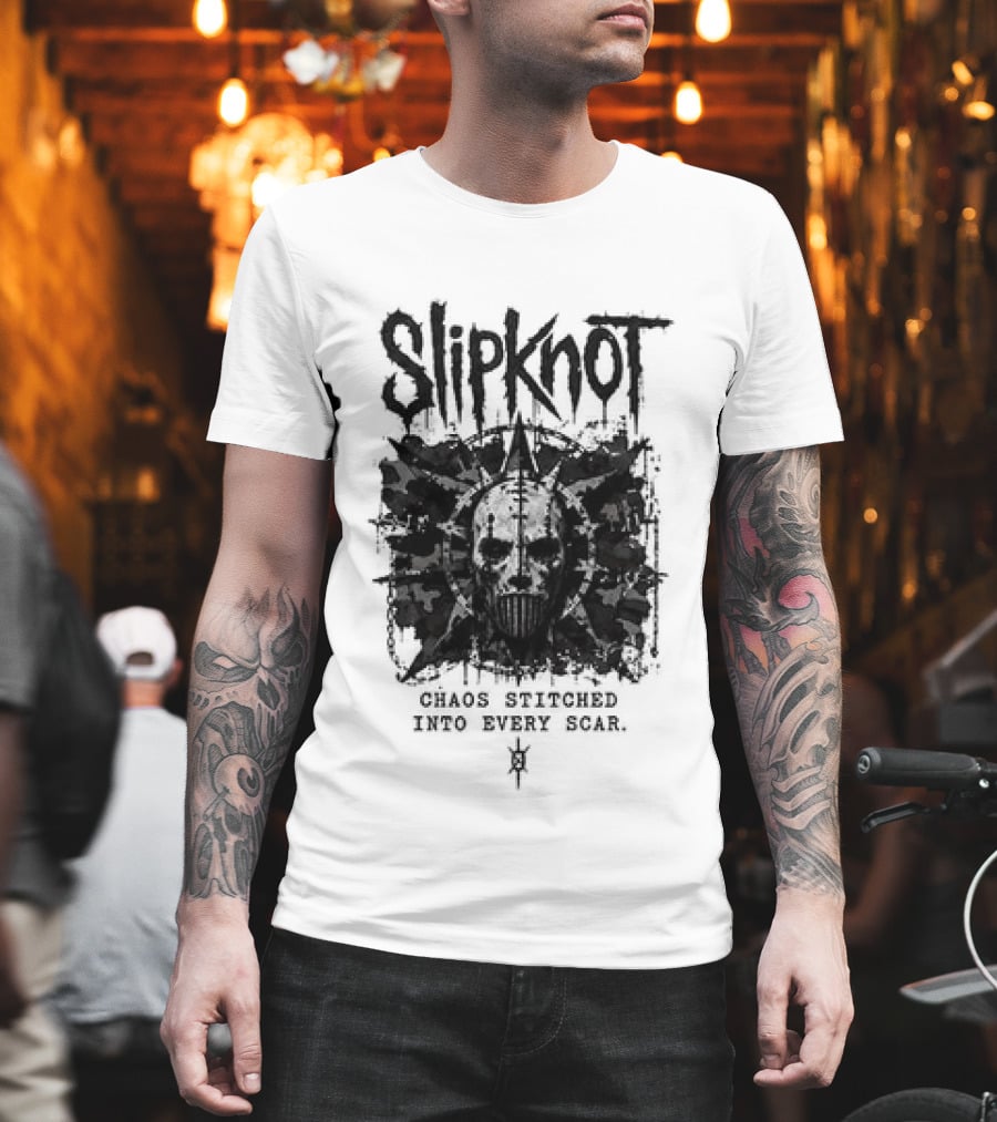 Slipknot Chaos Stitched Into Every Scar Grunge Mask T-Shirt