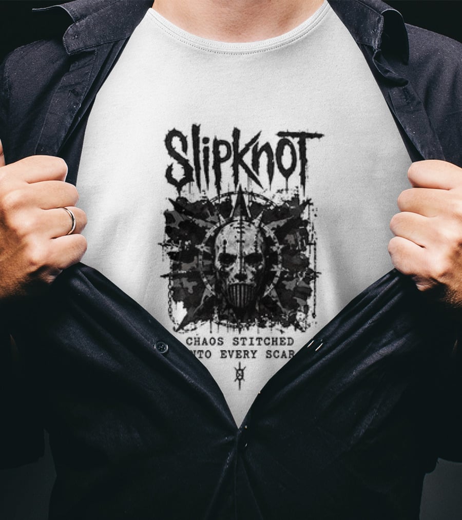Slipknot Chaos Stitched Into Every Scar Grunge Mask T-Shirt