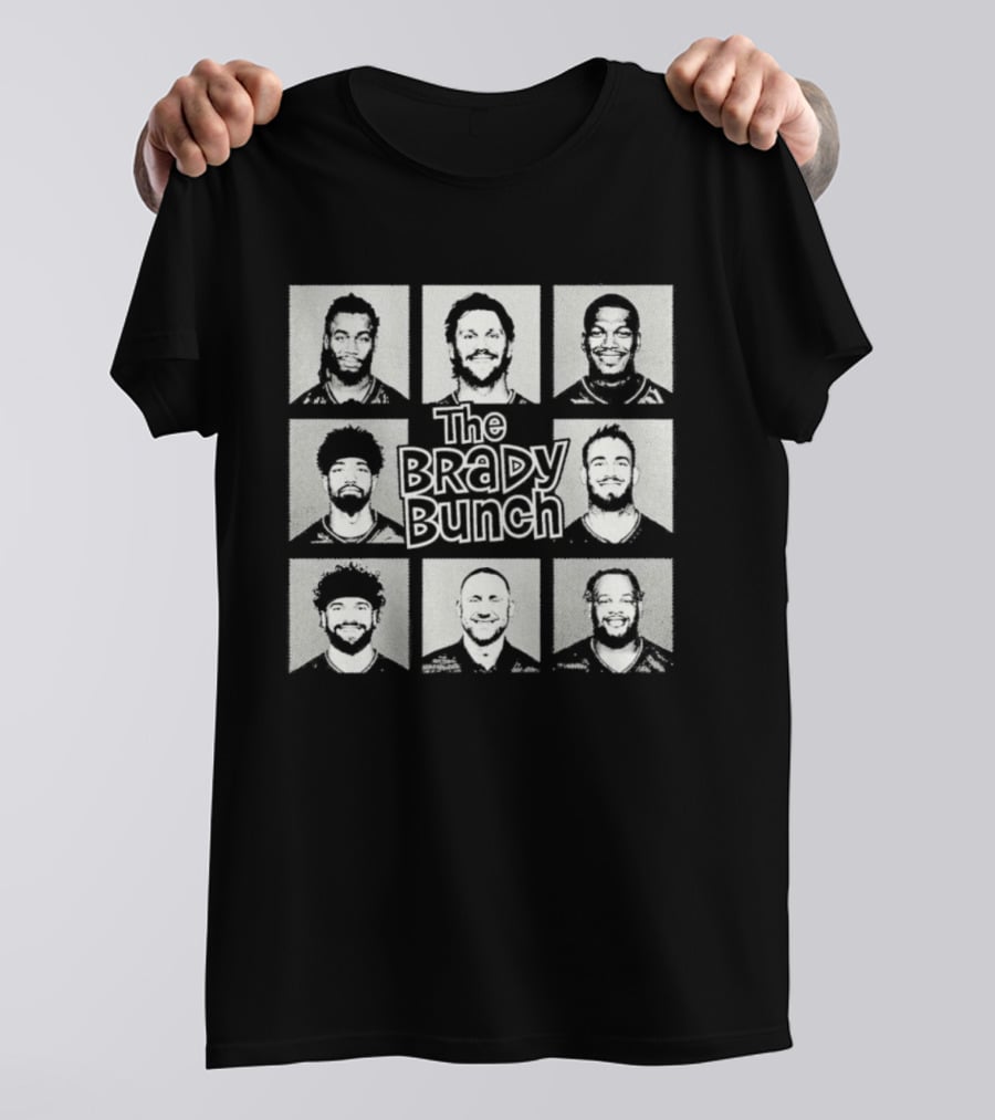 Buffalo Bills The Brady Bunch Football Players Grayscale Collage T-Shirt