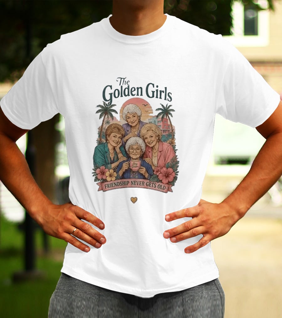 The Golden Girls Friendship Never Gets Old Thank You For Being A Friend Tropical Scene T-Shirt