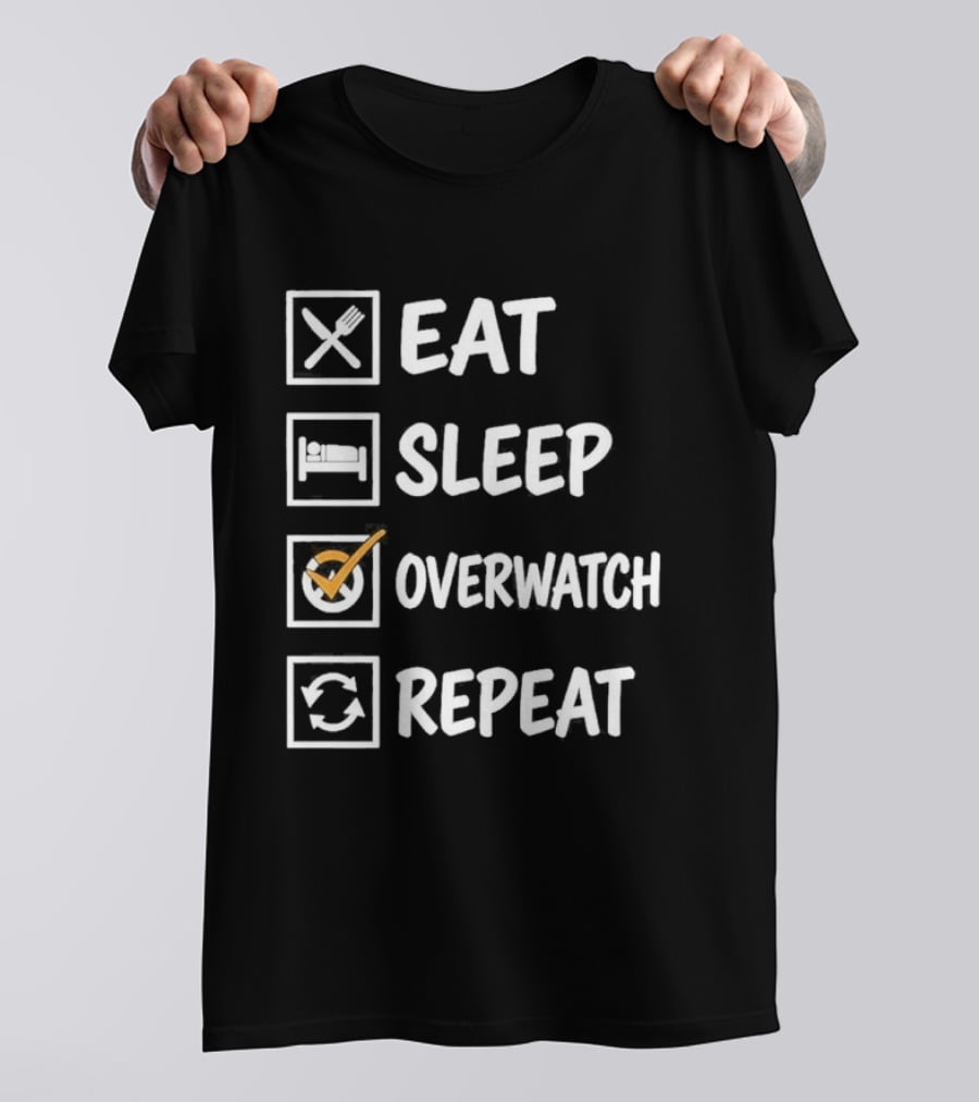 Eat Sleep Over Repeat Gaming Lifestyle Cycle T-Shirt