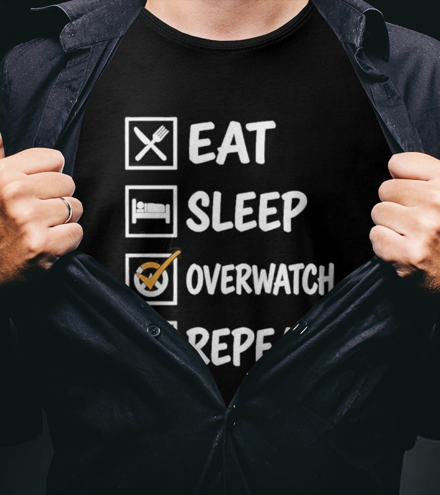 Eat Sleep Over Repeat Gaming Lifestyle Cycle T-Shirt
