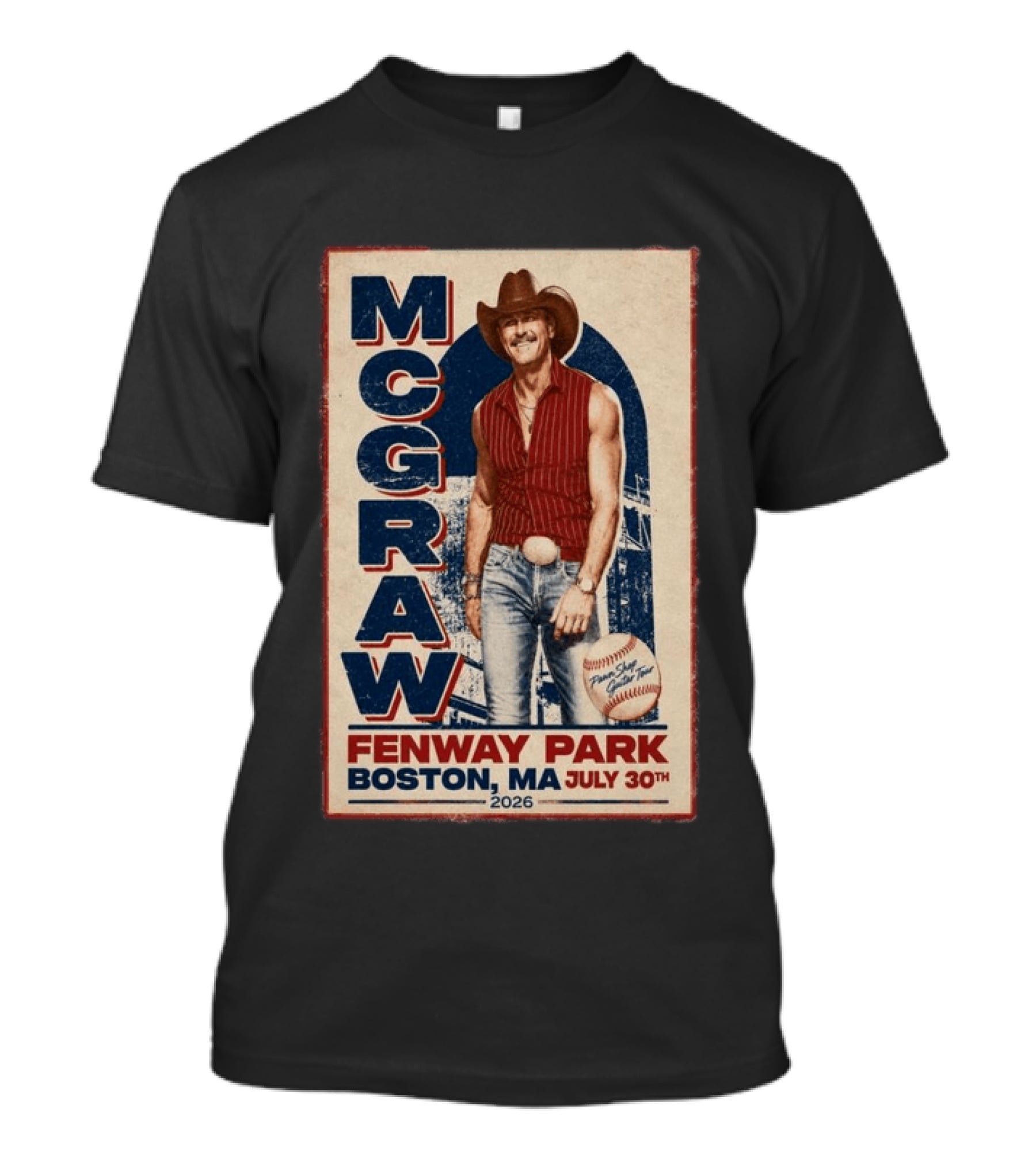 Tim McGraw Fenway Park Boston July 30 2026 Event T-Shirt