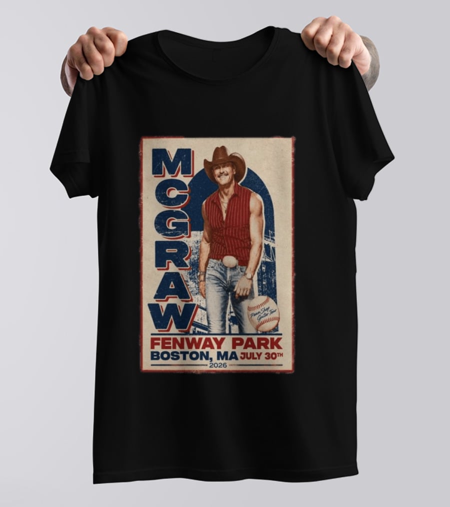 Tim McGraw Fenway Park Boston July 30 2026 Event T-Shirt