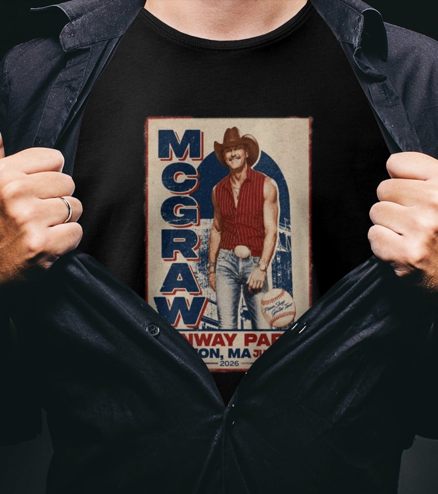 Tim McGraw Fenway Park Boston July 30 2026 Event T-Shirt