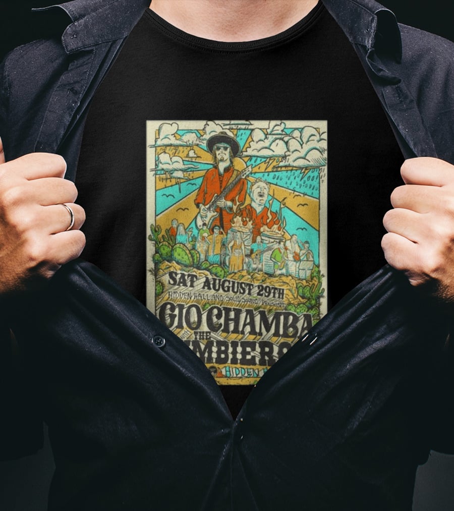 Gio Chamba The Cumbieros Live At Hidden Hall August 29th 2026 Concert T-Shirt
