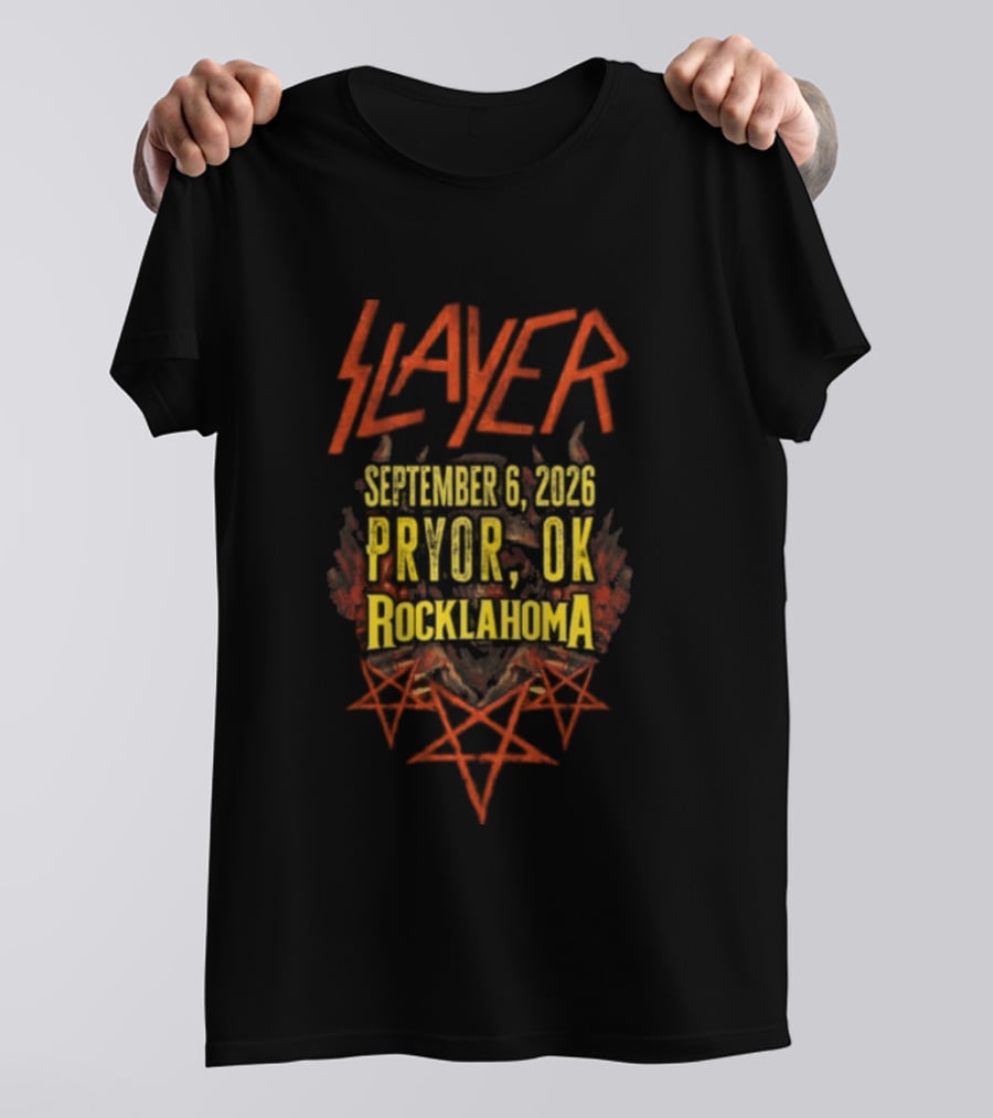 Slayer September 6 2026 Pryor OK Rocklahoma T-Shirt