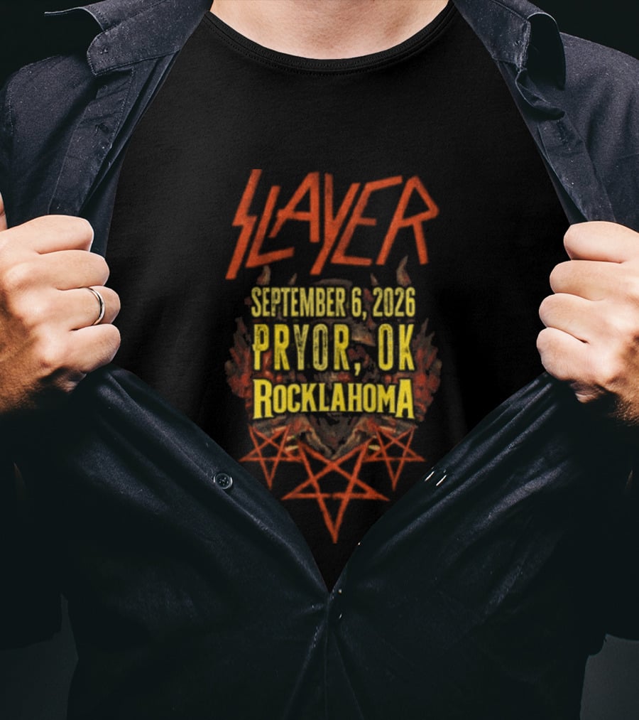 Slayer September 6 2026 Pryor OK Rocklahoma T-Shirt