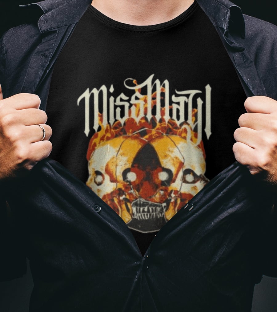 Miss May I Solid State Records Flaming Skulls Black T-Shirt