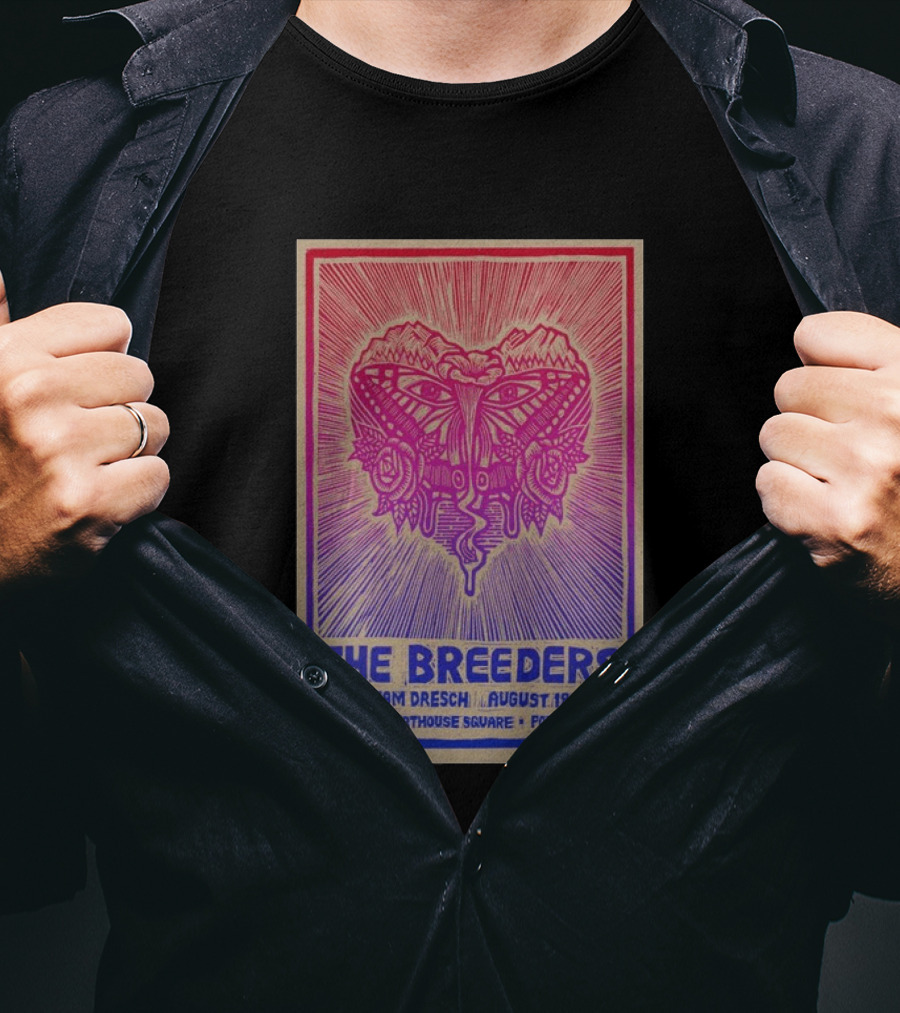 The Breeders With Team Dresch August 18 2026 Pioneer Courthouse Square Portland OR T-Shirt
