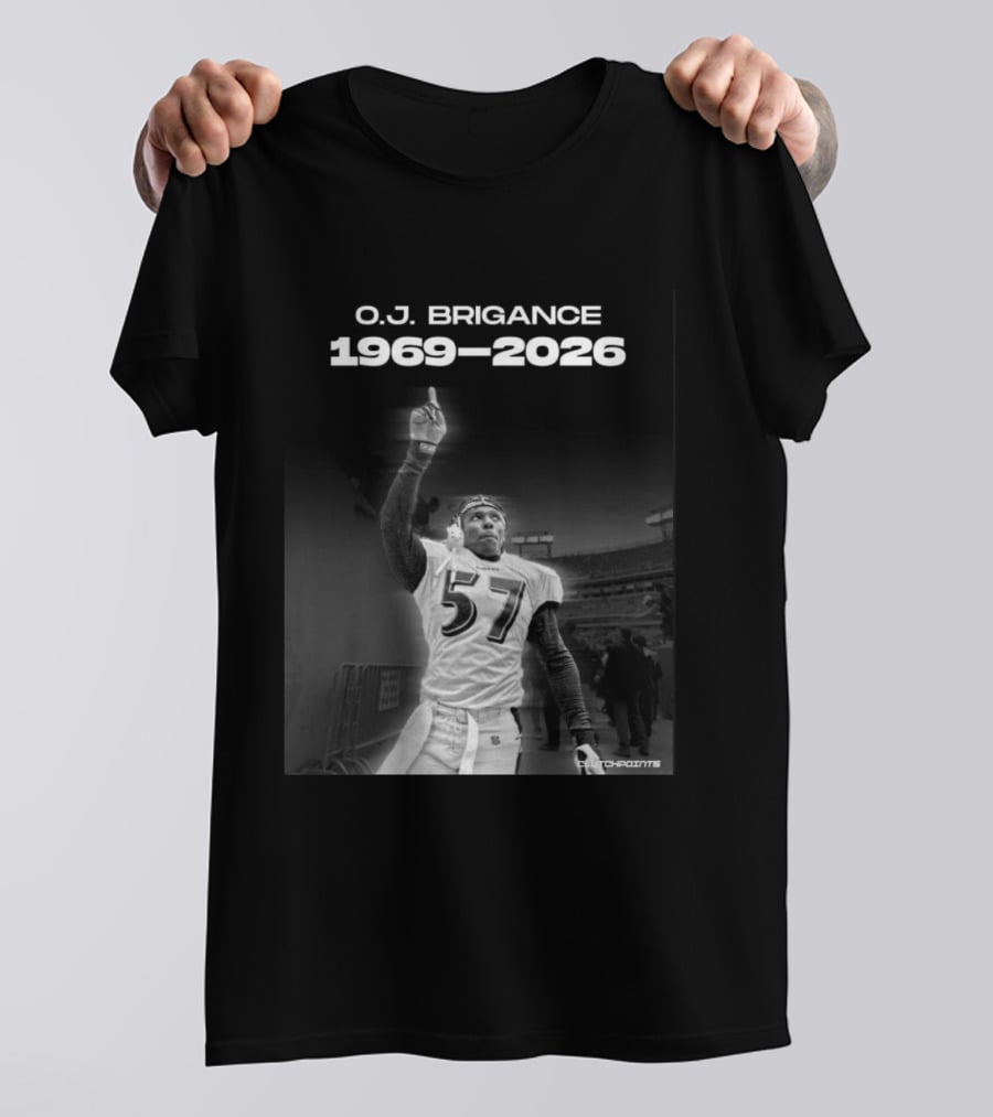O.J. Brigance 1969 2026 Ravens Linebacker Legacy T-Shirt