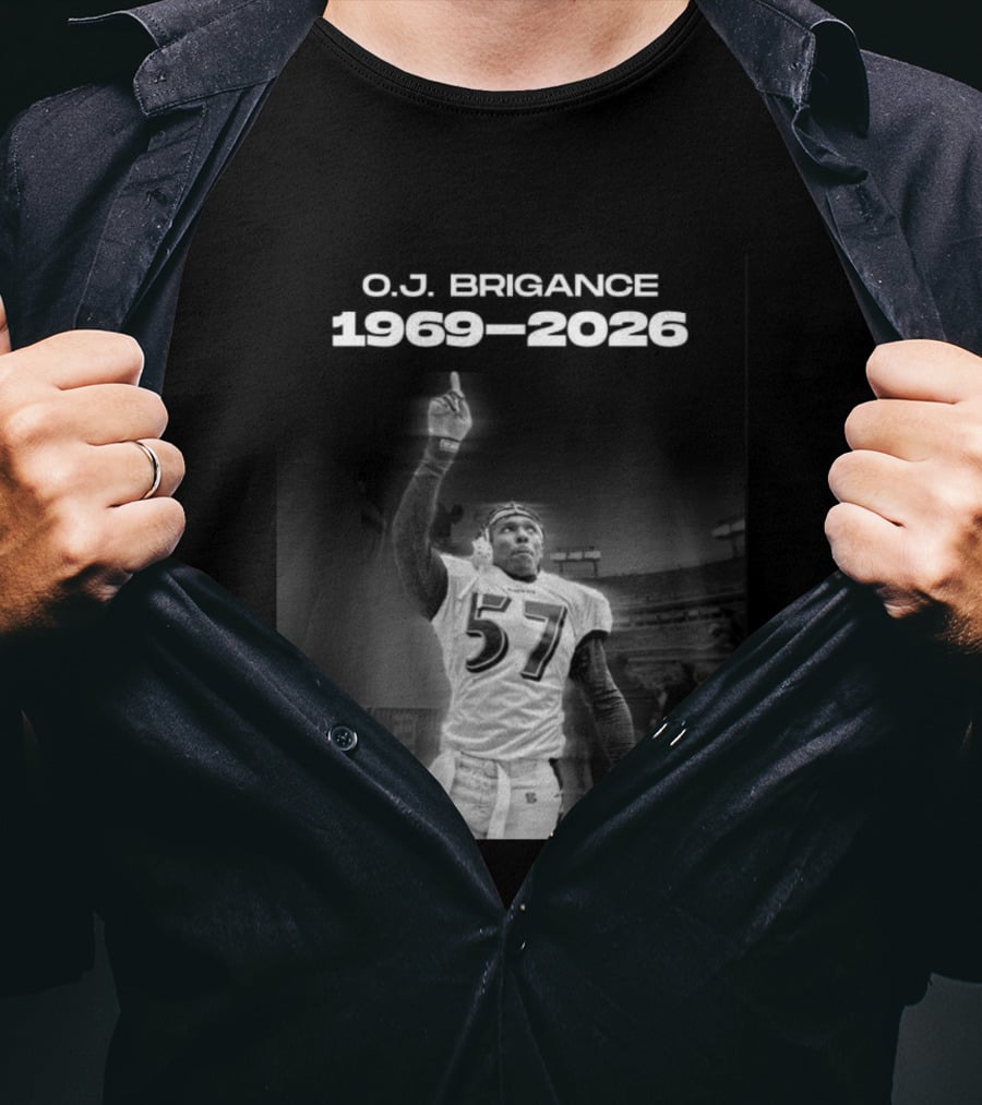 O.J. Brigance 1969 2026 Ravens Linebacker Legacy T-Shirt