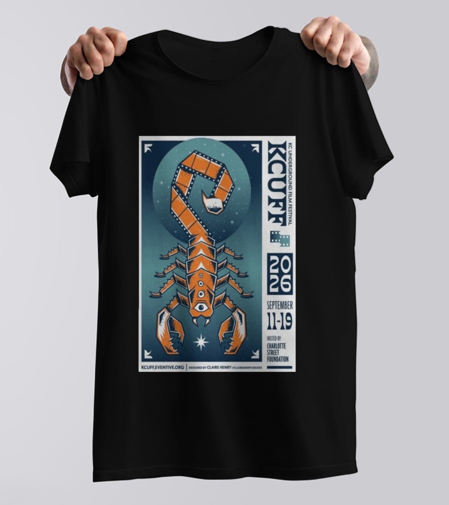 KC Underground Film Festival 2026 Scorpion September 11 19 Charlotte Street Foundation T-Shirt