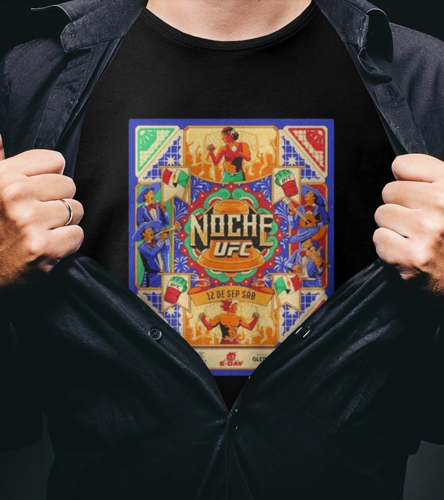 Noche UFC 12 De Sep Sáb Glendale Arizona Event Fiesta Vibrant S And Music Celebration T-Shirt