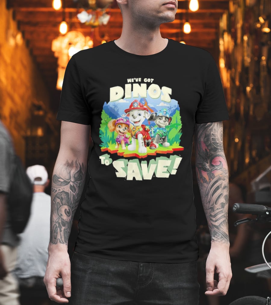 Paw Patrol We've Got Dinos To Save Marshall Adventure With Dinosaurs T-Shirt