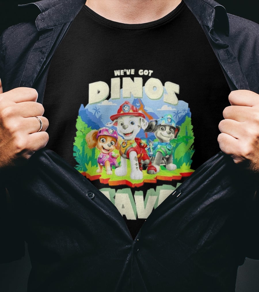 Paw Patrol We've Got Dinos To Save Marshall Adventure With Dinosaurs T-Shirt