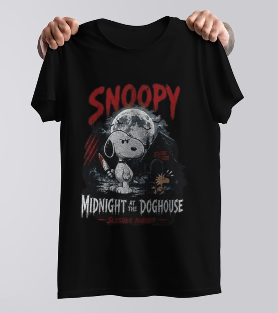 Snoopy Midnight At The Doghouse Slasher T-Shirt