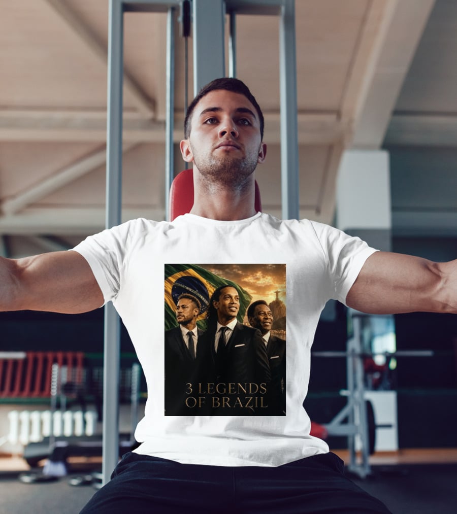 3 Legends Of Brazil Pelé Ronaldinho Neymar Brazilian Heritage T-Shirt