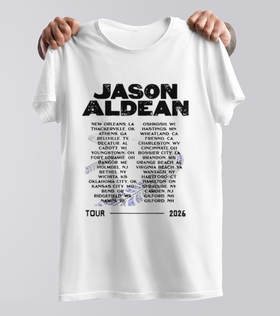 Jason Aldean Tour 2026 Concert Dates Schedule Country Music Events T-Shirt