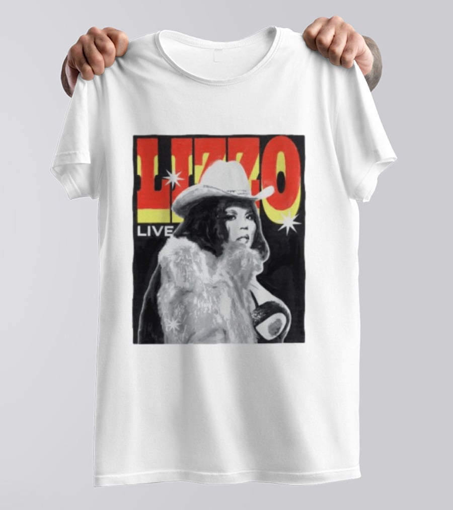 Lizzo Live Houston Mar 06 Texan Style Fur Coat Hat T-Shirt