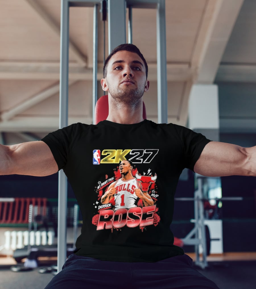 NBA 2K27 MVP Derrick Rose Bulls #1 Highlight T-Shirt