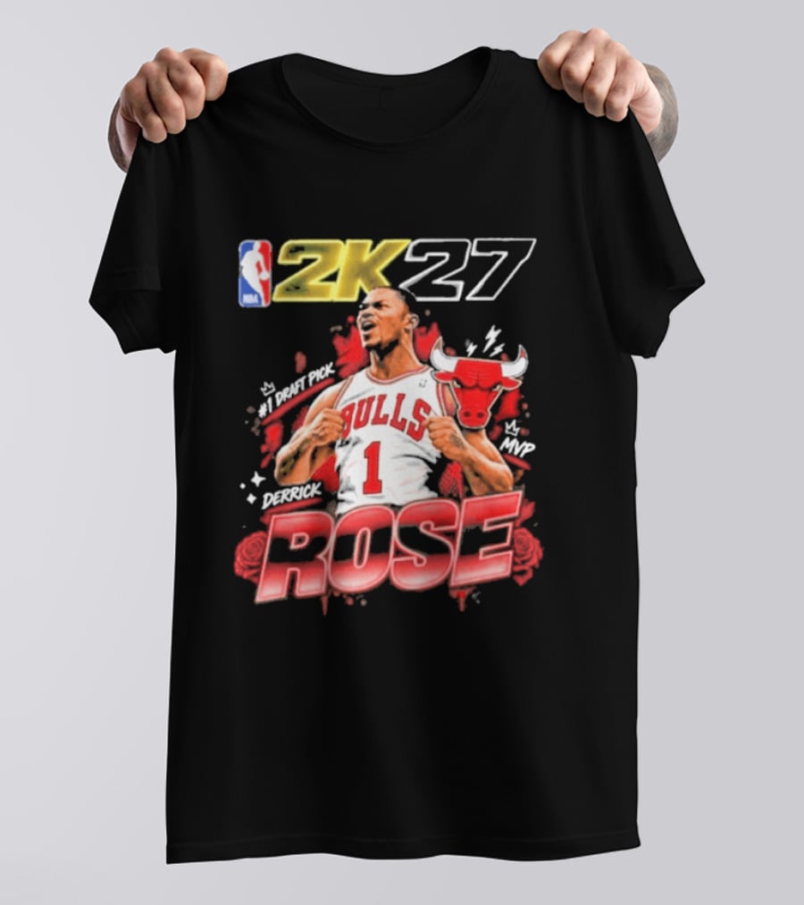 NBA 2K27 MVP Derrick Rose Bulls #1 Highlight T-Shirt