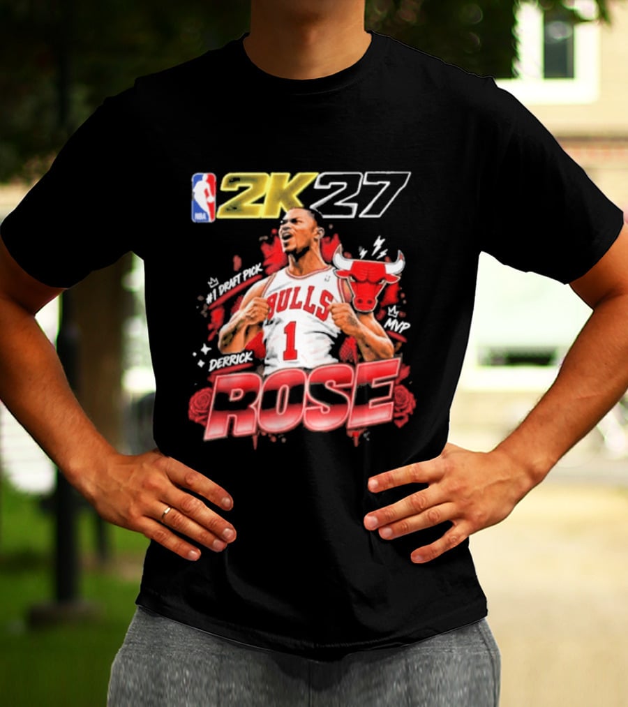 NBA 2K27 MVP Derrick Rose Bulls #1 Highlight T-Shirt