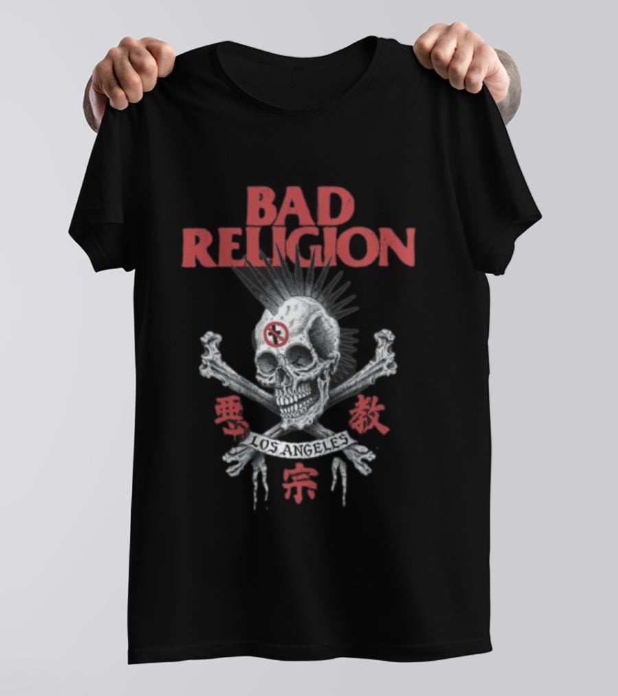 Bad Religion Los Angeles Tokyo Hiro Skull Crossbones T-Shirt