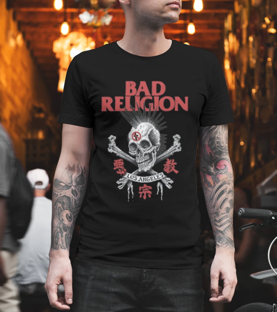Bad Religion Los Angeles Tokyo Hiro Skull Crossbones T-Shirt