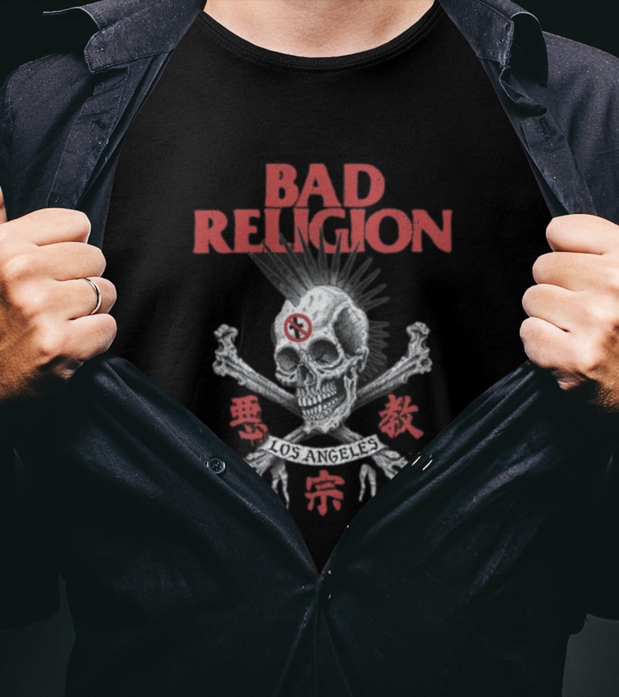 Bad Religion Los Angeles Tokyo Hiro Skull Crossbones T-Shirt