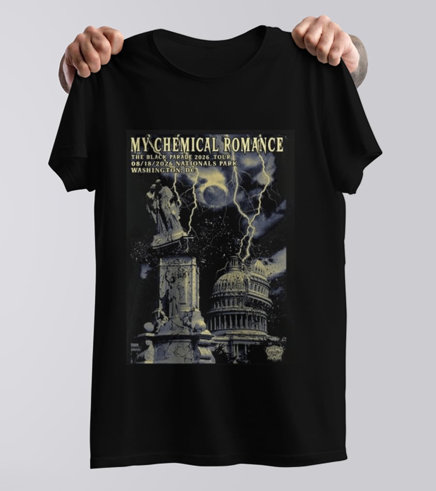 My Chemical Romance The Black Parade 2026 Tour Nationals Park Washington Dc Lightning Statues Capitol Building 08.18.2026 T-Shirt