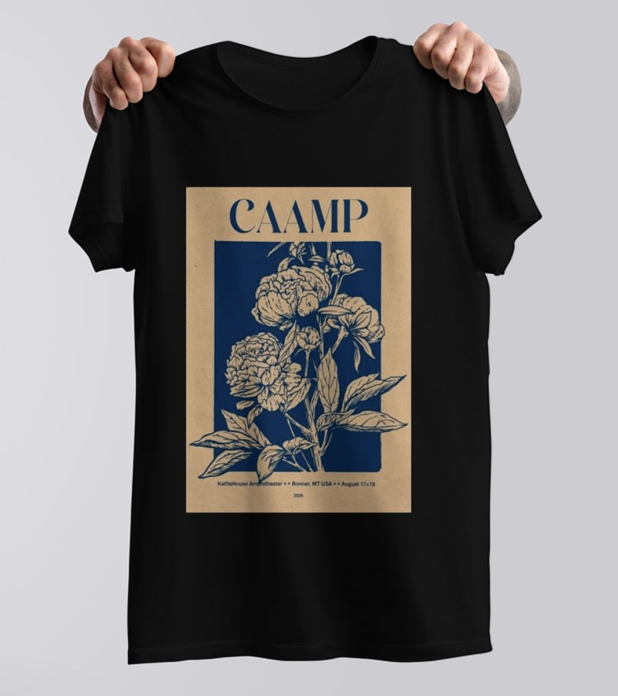 CAAMP KettleHouse Amphitheater Bonner MT August 17+18 2026 Floral T-Shirt
