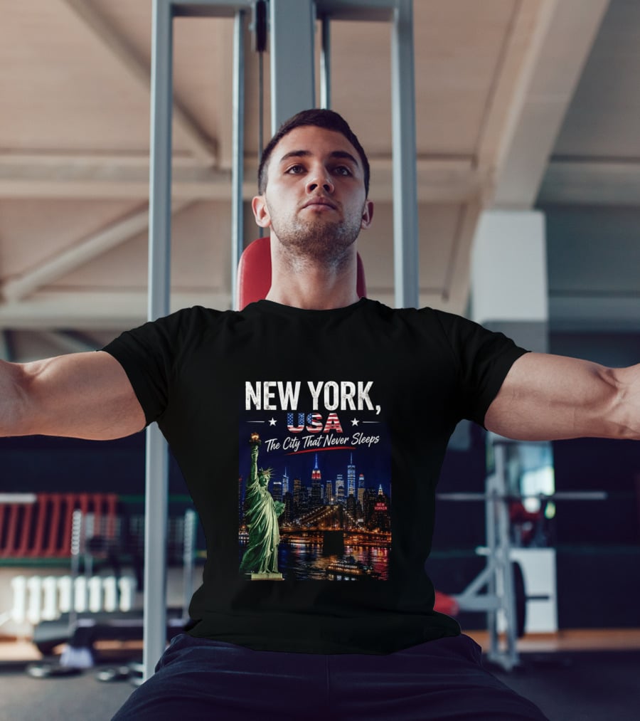 New York USA The City That Never Sleeps Statue Of Liberty Skyline T-Shirt