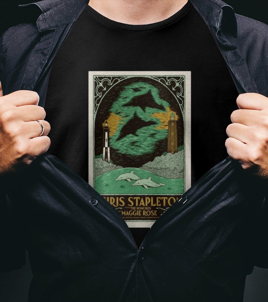 Chris Stapleton The Honchos Maggie Rose August 18 2026 Veterans United Home Loans Amphitheater Virginia Beach Dolphins Lighthouse T-Shirt
