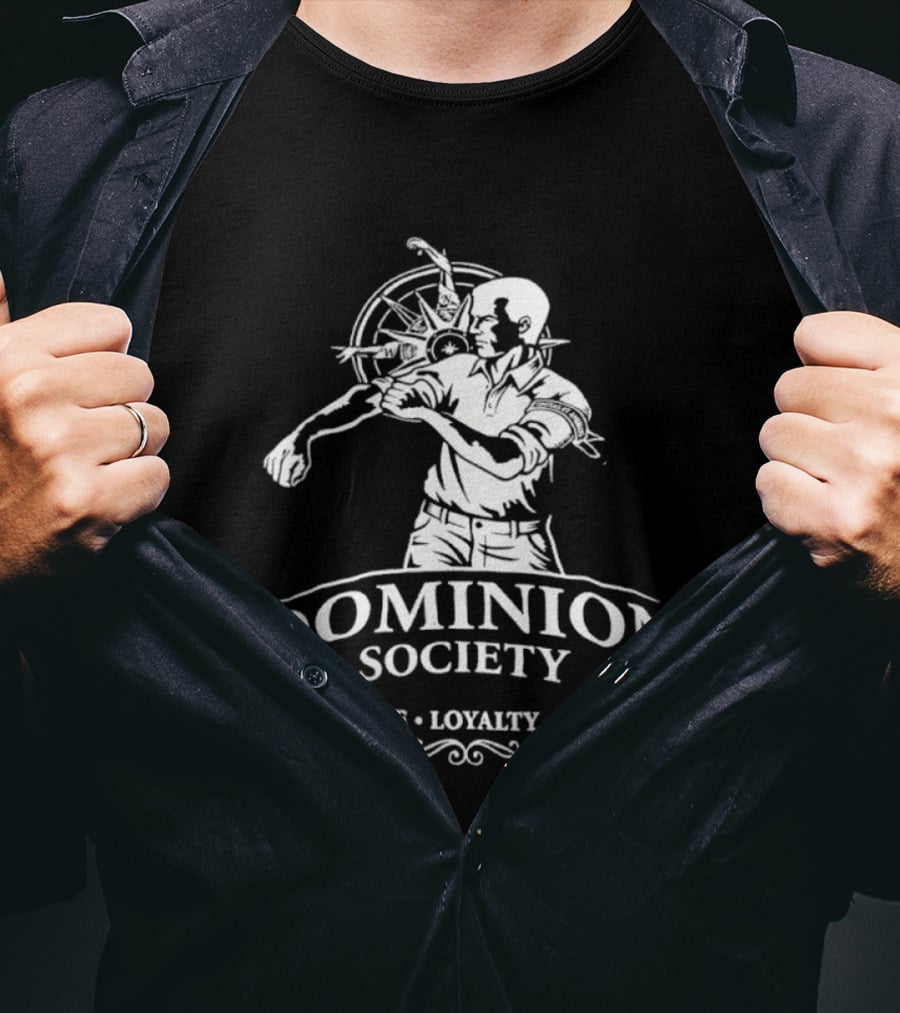Dominion Society Heritage Loyalty Order Unitas Et Animus Wheel And Figure T-Shirt