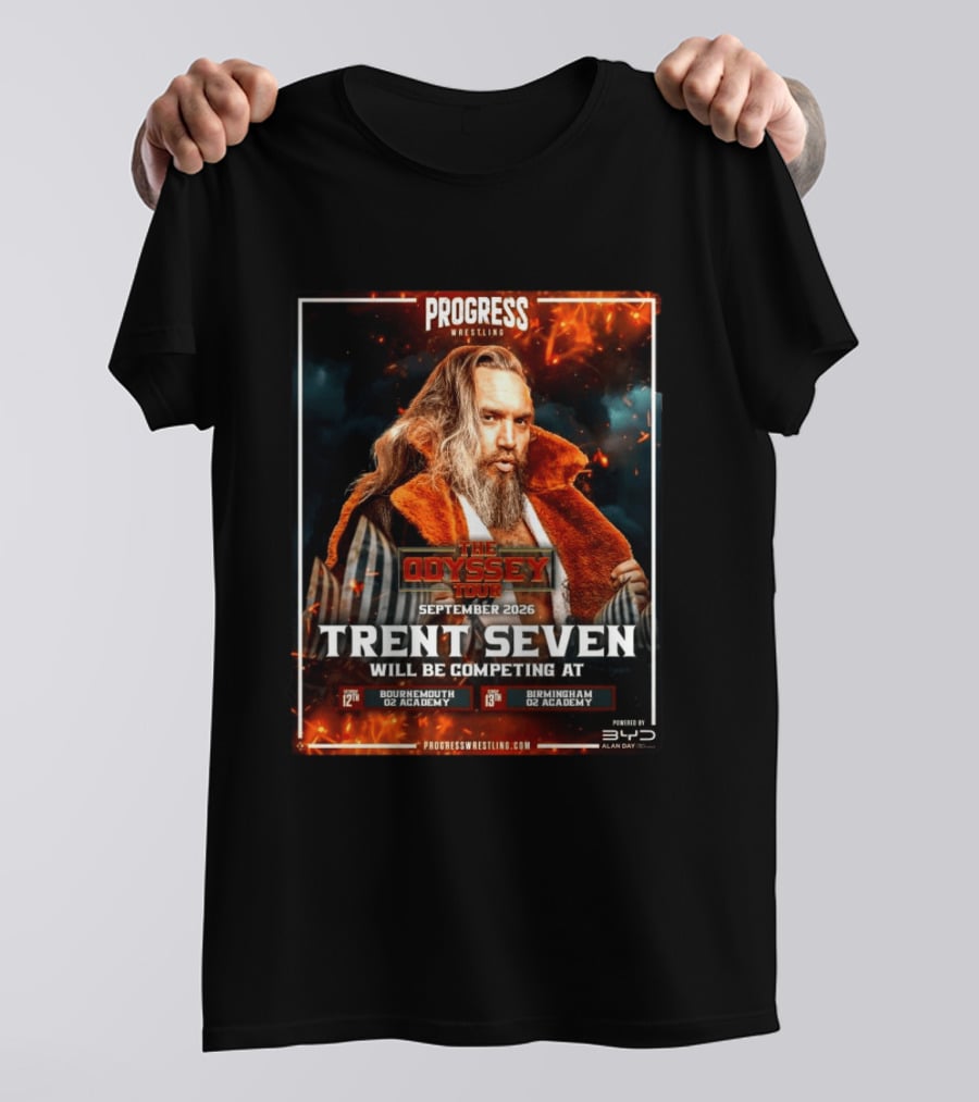 Progress Wrestling Odyssey Tour September 2026 Trent Seven Bournemouth Birmingham O2 Academy T-Shirt