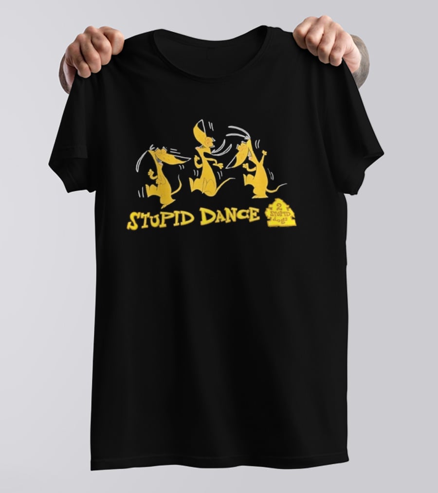 2 Stupid Dogs Stupid Dance Hanna Barbera Animation Vintage 90s Cartoon T-Shirt
