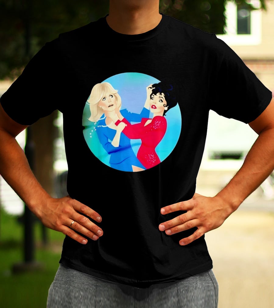 Alexis Carrington Krystle Carrington Iconic Dynasty Catfight Scene T-Shirt