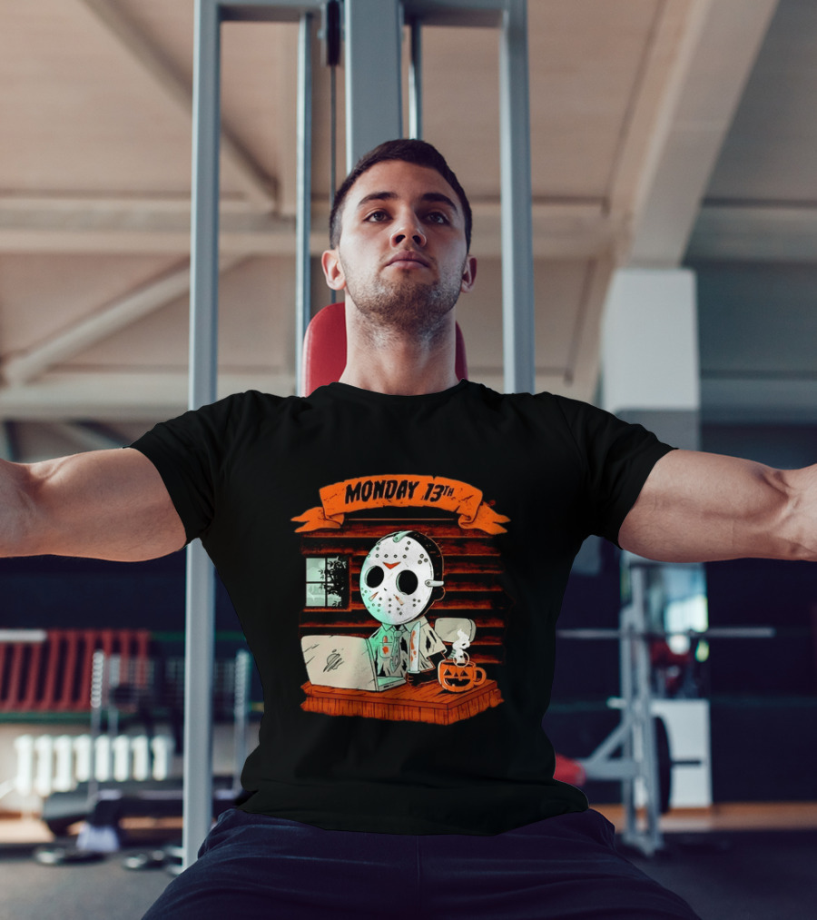 Jason Voorhees Monday 13th Office Work Halloween Horror Movie T-Shirt